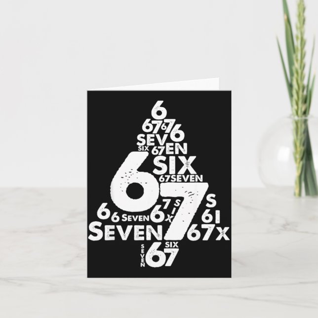 Funny Six Seven 6 7 Christmas Tree Meme Christmas  Card (Front)