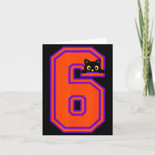 Funny Six Seven 6 7 Halloween Black Cat Teacher Card