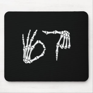 Funny Six Seven 6 7 Meme 67 Skeleton Hand Hallowee Mouse Pad