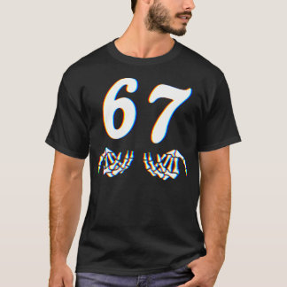 Funny Six Seven 6 7 Meme 67 Skeleton Hand Hallowee T-Shirt