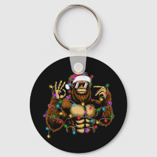 Funny Six Seven 6 7 Meme Bigfoot Christmas Lights  Keychain