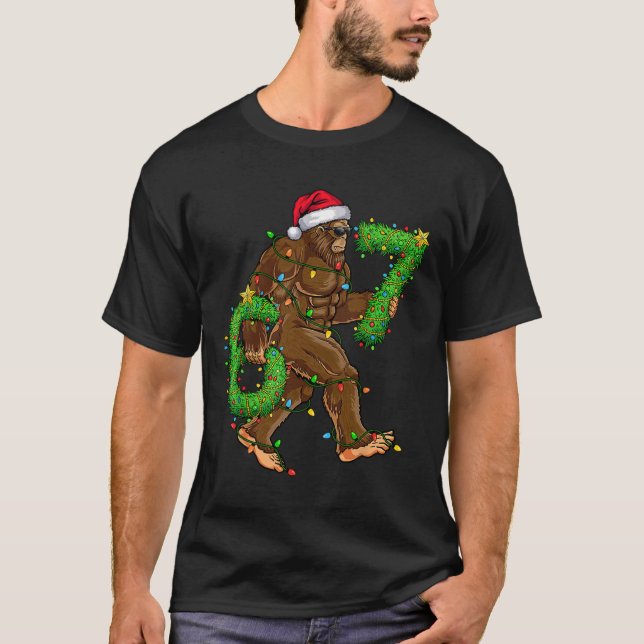 Funny Six Seven 6 7 Meme Bigfoot Christmas Shirts  (Front)