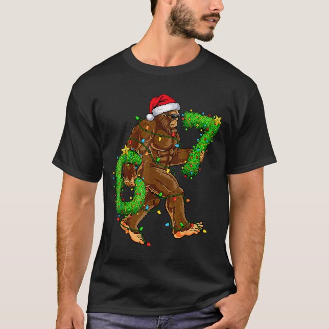 Funny Six Seven 6 7 Meme Bigfoot Christmas Shirts  (Front)