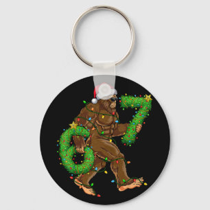 Funny Six Seven 6 7 Meme Bigfoot Christmas Shirts  Keychain