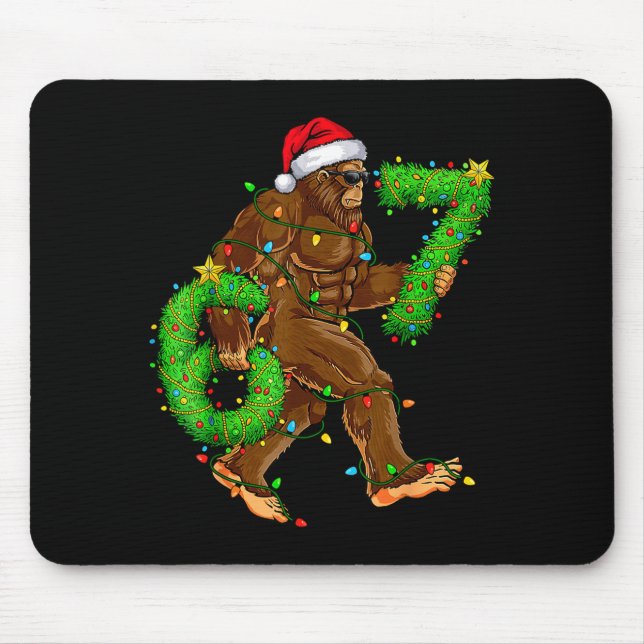 Funny Six Seven 6 7 Meme Bigfoot Christmas Shirts  Mouse Pad (Front)