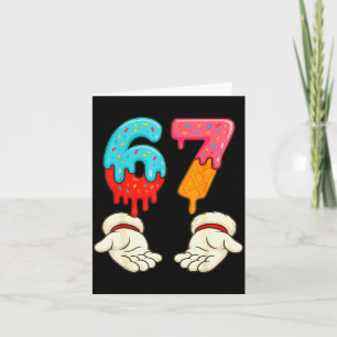 Funny Six Seven 6 7 Meme Christmas Ice Cream Drip Card
