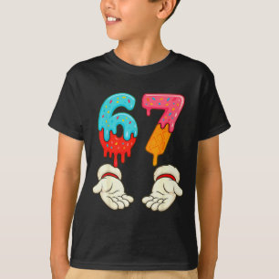 Funny Six Seven 6 7 Meme Christmas Ice Cream Drip T-Shirt