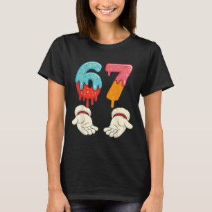 Funny Six Seven 6 7 Meme Christmas Ice Cream Drip  T-Shirt