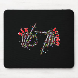 Funny Six Seven 6 7 Meme Couple Christmas Hand Ske Mouse Pad