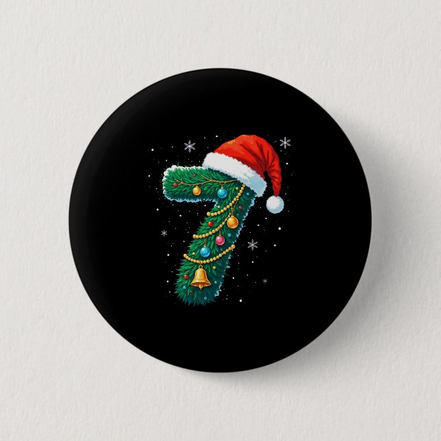 Funny Six Seven 6 7 Meme Design Couples Christmas  Button (Front)