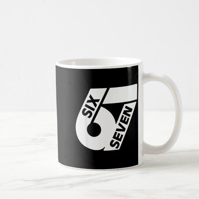 Funny Six Seven 6 7 Meme Gen Alpha 6 7 Meme School Coffee Mug (Right)