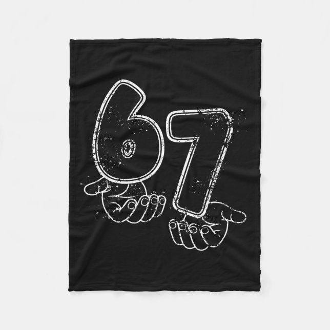 Funny Six Seven 6 7 Meme Gen Alpha Slang 6 7 Hands Fleece Blanket (Front)