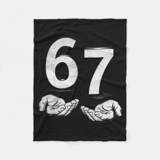 Funny Six Seven 6 7 Meme Gen Alpha Slang 6 7 Hands Fleece Blanket