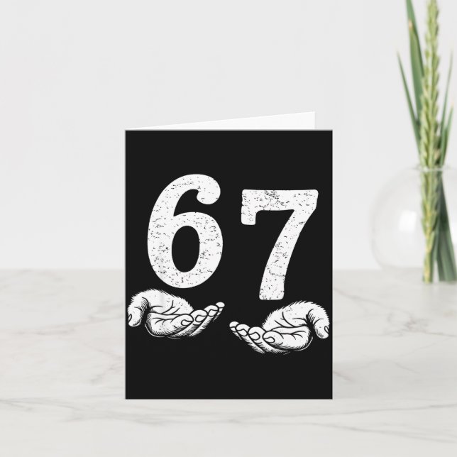 Funny Six Seven 6 7 Meme Gen Alpha Slang 6 7 Meme  Card (Front)