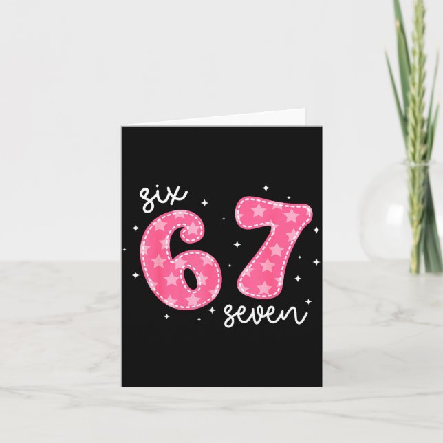 Funny Six Seven 6 7 Meme Gen Alpha Slang 6 7 Nk Cu Card (Front)