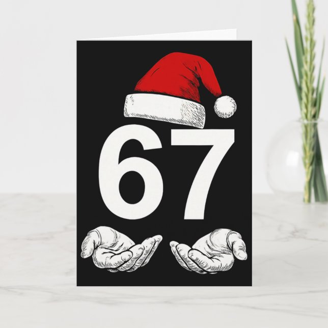 Funny Six Seven 6 7 Meme Gen Alpha Slang Christmas Card (Front)