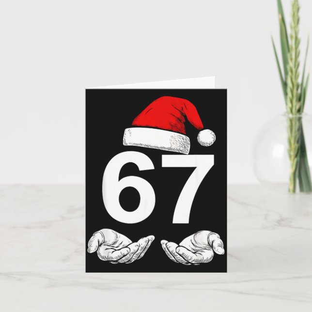 Funny Six Seven 6 7 Meme Gen Alpha Slang Christmas Card (Front)