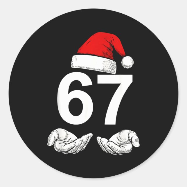 Funny Six Seven 6 7 Meme Gen Alpha Slang Christmas Classic Round Sticker (Front)