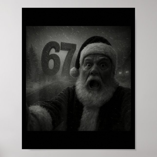 Funny Six Seven 6 7 Meme Gen Z Alpha Slang Santa S Poster (Front)
