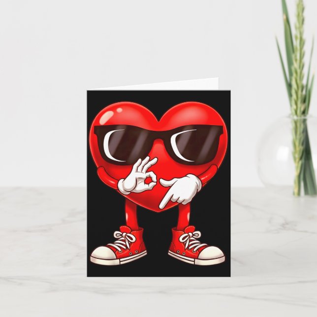Funny Six Seven 6 7 Meme Heart Valentines Day Men  Card (Front)
