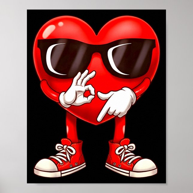 Funny Six Seven 6 7 Meme Heart Valentines Day Men  Poster (Front)