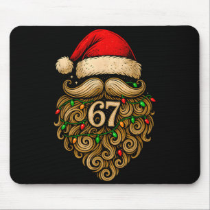 Funny Six Seven 6 7 Meme Santa Beard Christmas Men Mouse Pad