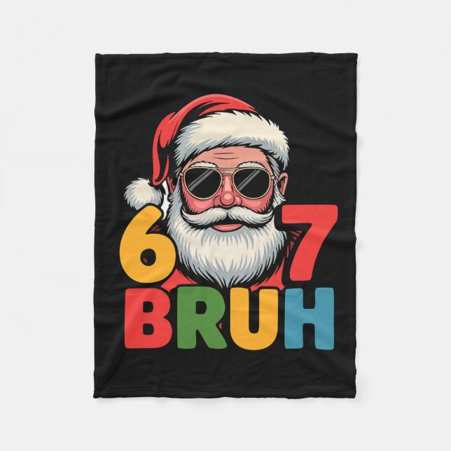 Funny Six Seven 6 7 Meme Santa Christmas Men Boys  Fleece Blanket (Front)