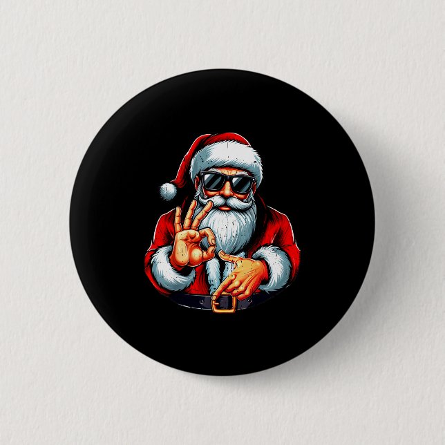 Funny Six Seven 6 7 Meme Santa Christmas Shirt Men Button (Front)