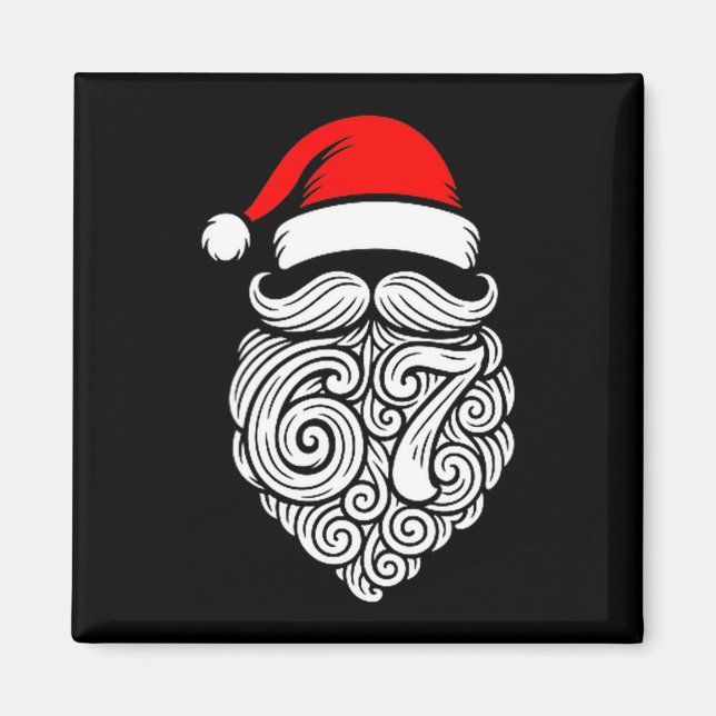 Funny Six Seven 6 7 Meme Santa Christmas Shirt Men Magnet (Front)