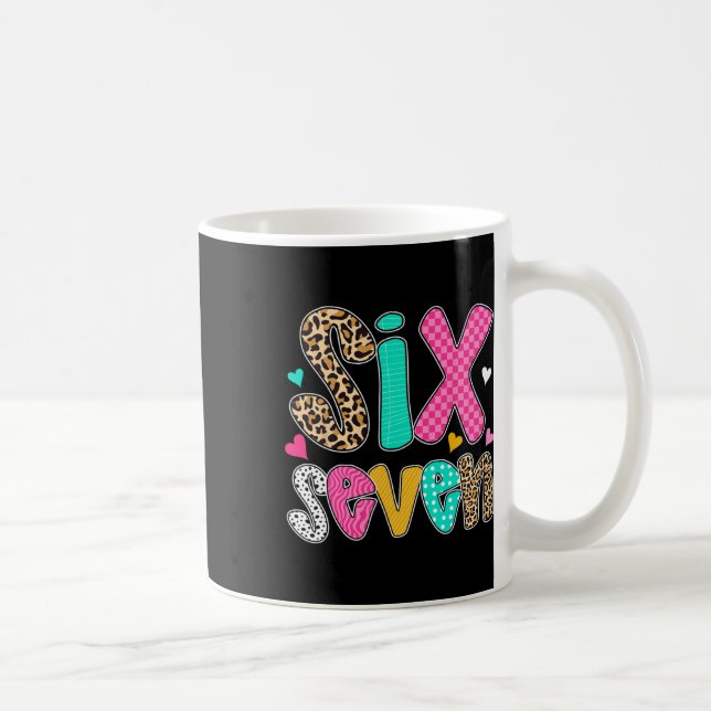 Funny Six Seven 6 7 Meme Teacher Design For Men Wo Coffee Mug (Right)