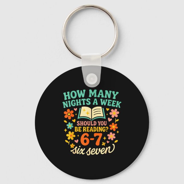 Funny Six Seven 6 7 Meme Teacher Design For Men Wo Keychain (Front)