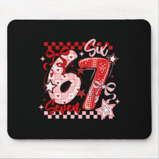Funny Six Seven 6 7 Meme Valentine Girl  Mouse Pad