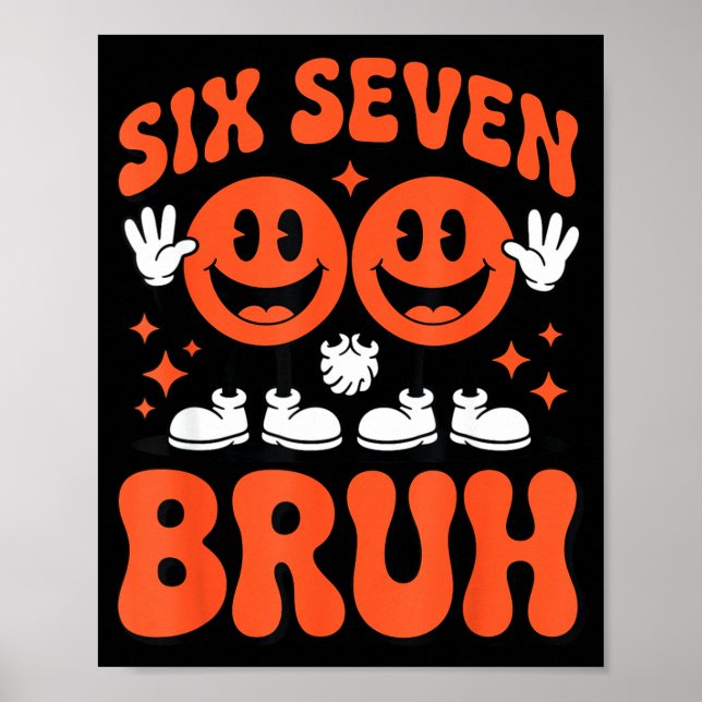 Funny Six Seven 6 7 Meme Valentine Hearts Valentin Poster (Front)