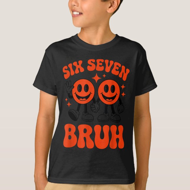 Funny Six Seven 6 7 Meme Valentine Hearts Valentin T-Shirt (Front)