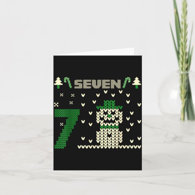 Funny Six Seven 6 7 Ugly Christmas Sweaters For Co Card (Front)