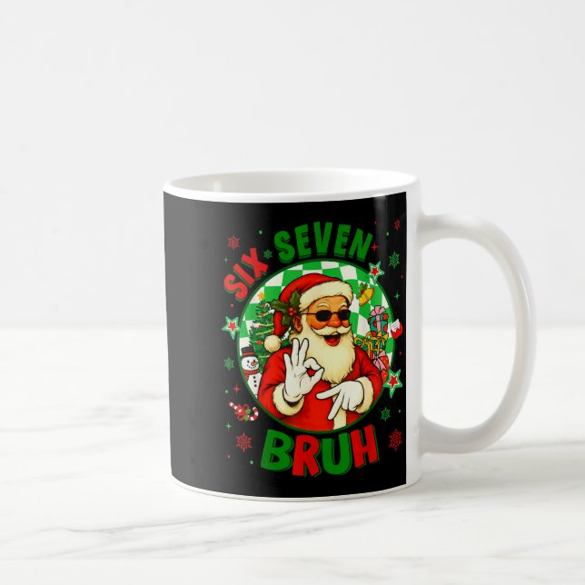 Funny Six Seven Bruh Santa Meme 67 Christmas Boy G Coffee Mug (Right)