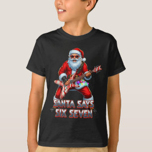 Funny Six Seven Christmas 6-7 Meme Santa 6 7 Santa T-Shirt