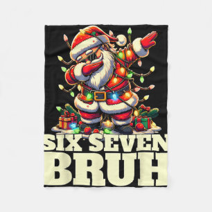 Funny Six Seven Christmas 6-7 Meme Santa 6 7 Six S Fleece Blanket