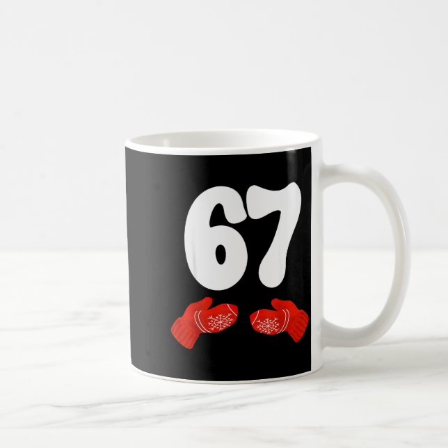Funny Six Seven Christmas Pajamas Meme Gen Alpha 6 Coffee Mug (Right)