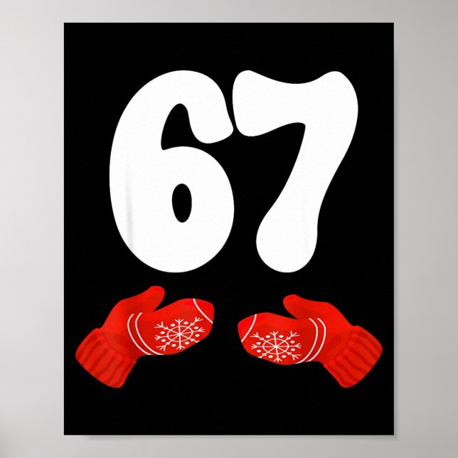 Funny Six Seven Christmas Pajamas Meme Gen Alpha 6 Poster (Front)