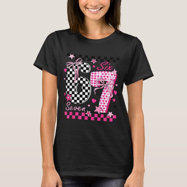 Funny Six Seven Coquette 6 7 Meme Men Women Valent T-Shirt (Front)