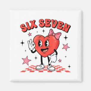 Funny Six Seven Cute Heart 67 Meme Valentine Kids  Magnet