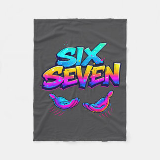 Funny Six Seven Design Graphic 67 6 7 Meme Hands G Fleece Blanket