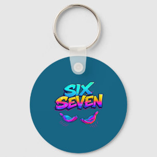 Funny Six Seven Design Graphic 67 6 7 Meme Hands G Keychain
