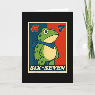 Funny Six Seven Frog 6 7 Meme Gen Alpha Slang Meme Card