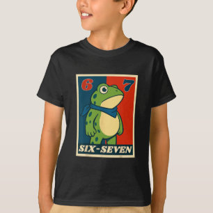 Funny Six Seven Frog 6 7 Meme Gen Alpha Slang Meme T-Shirt