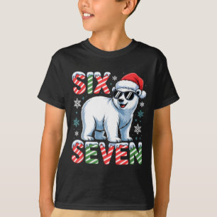 Funny Six Seven Lar Bear Christmas 67 Santa Hat Wi T-Shirt