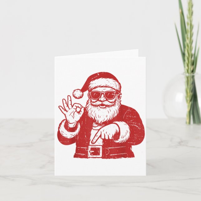 Funny Six Seven Meme 67 Christmas Brainrot Santa C Card (Front)