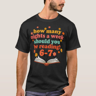 Funny Six Seven Meme 6 7 Teacher Book Reading 6 7 T-Shirt
