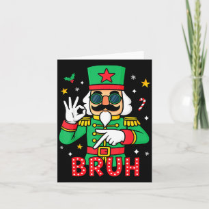 Funny Six Seven Meme Christmas Nutcracker Bruh Men Card